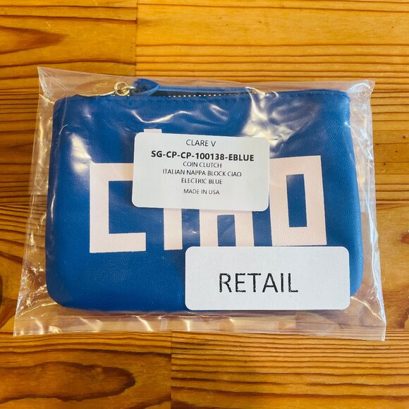 NWT Clare V Electric Blue Ciao Coin Purse - Picture 5 of 7